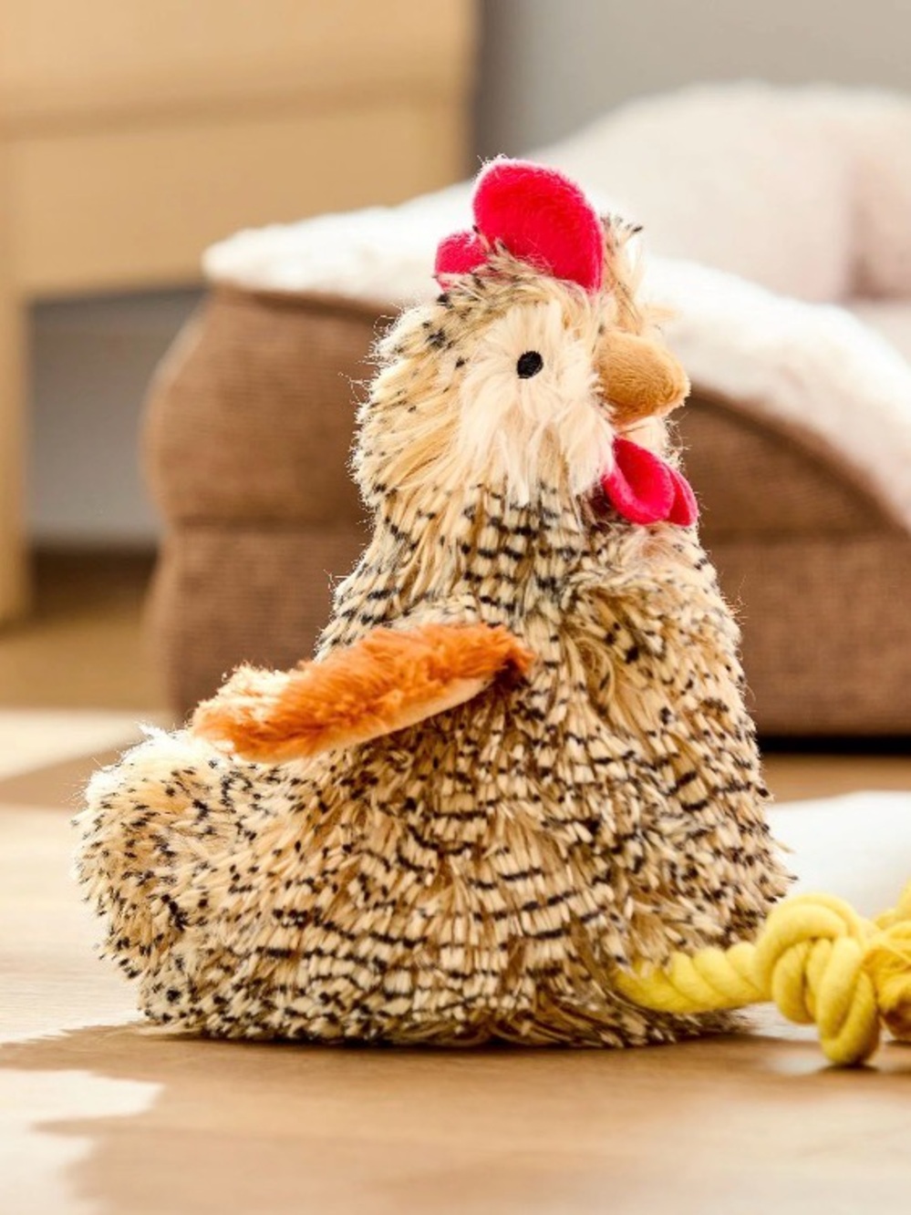 Funny Chicken Dog Toy Plush Rooster Squeaky Pet Toy Durable NWT